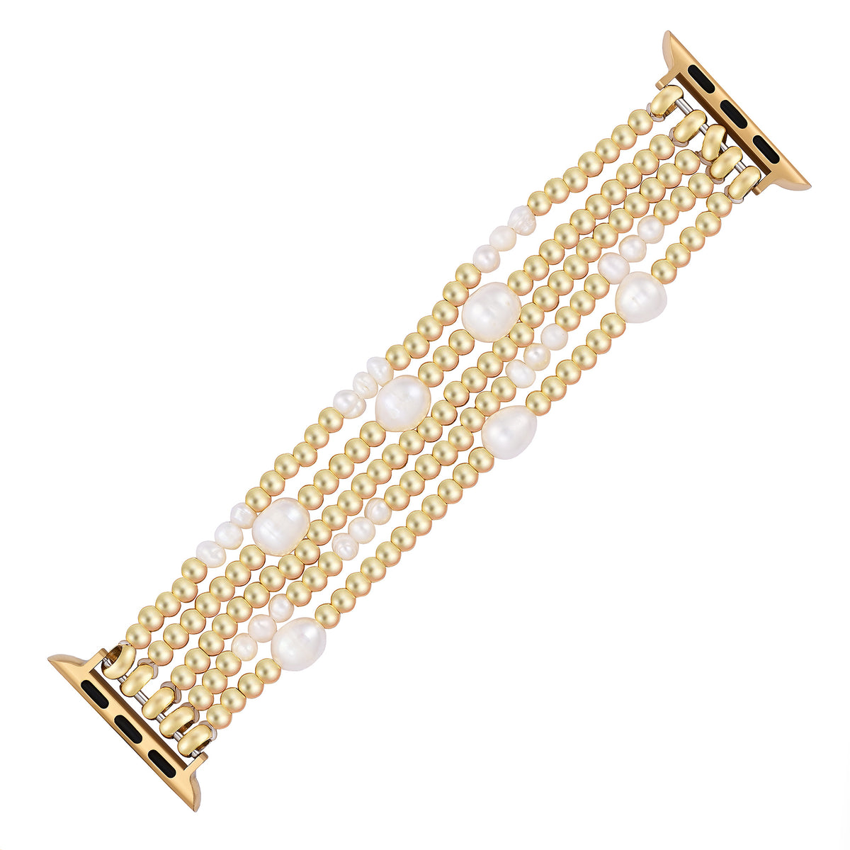 Cinturino elasticizzato Apple Watch in oro e perla