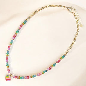 Collana a forma di cuore pastello