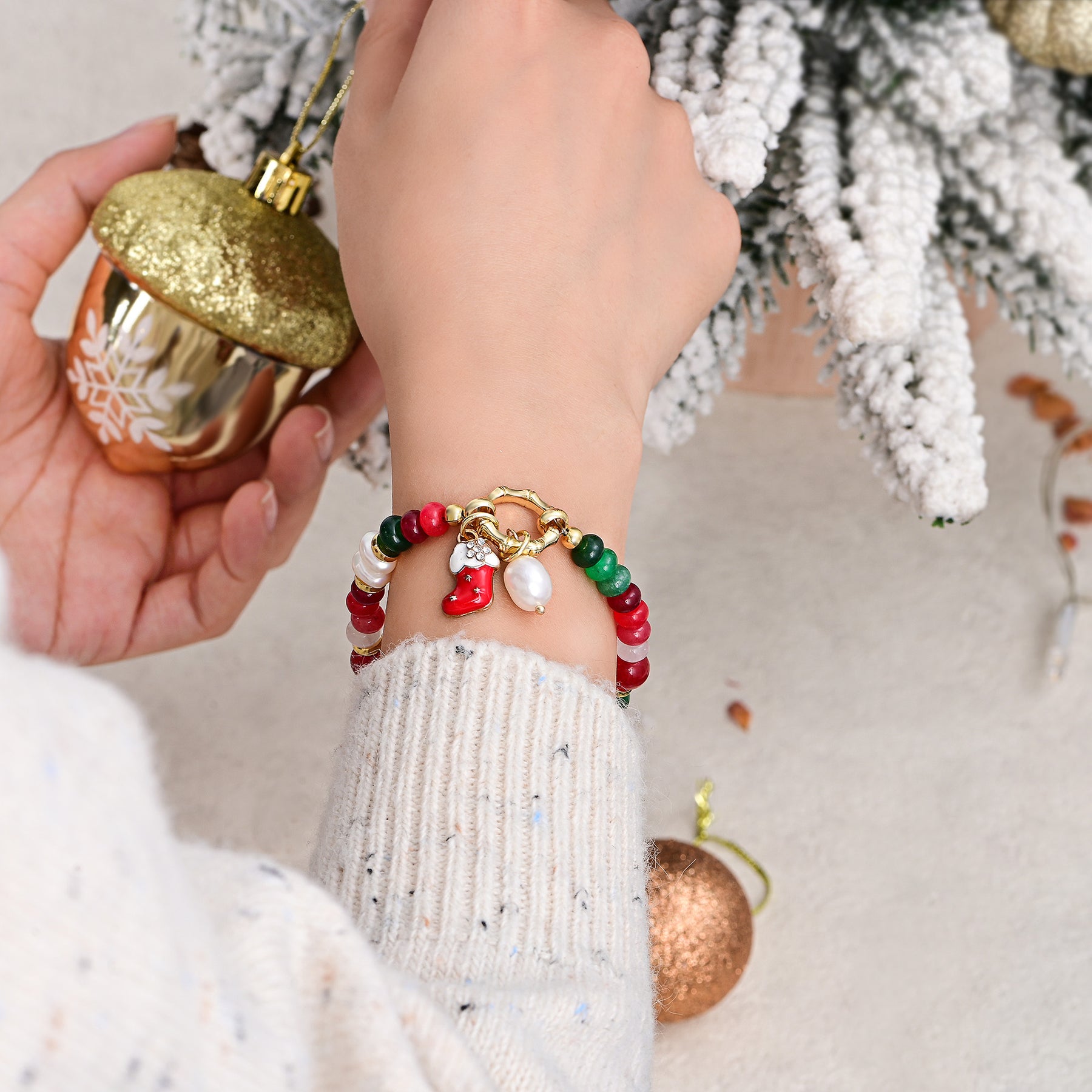 Braccialetto Perla Luce di Natale