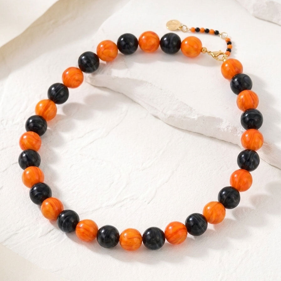 Collana chunky di Halloween Zucca di mezzanotte