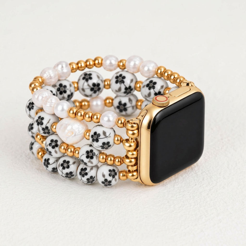 Cinturino Apple Watch Porcelain Garden Midnight Bloom