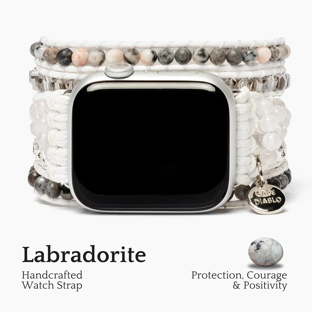 Cinturino per Apple Watch in Labradorite bianco