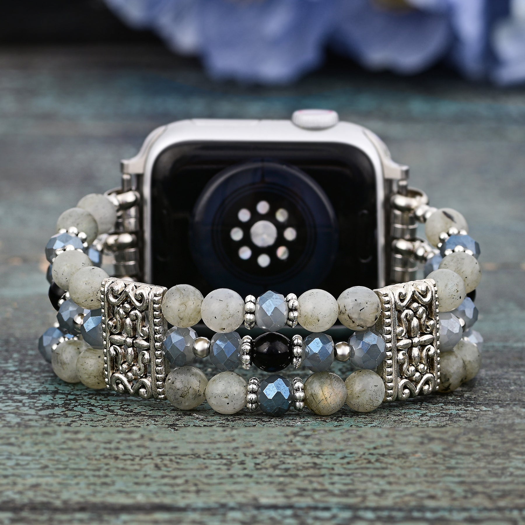 Cinturino Apple Watch in Labradorite Indigo Artigianale