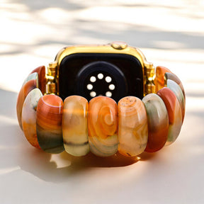 Cinturino elasticizzato Apple Watch in agata Golden Dusk
