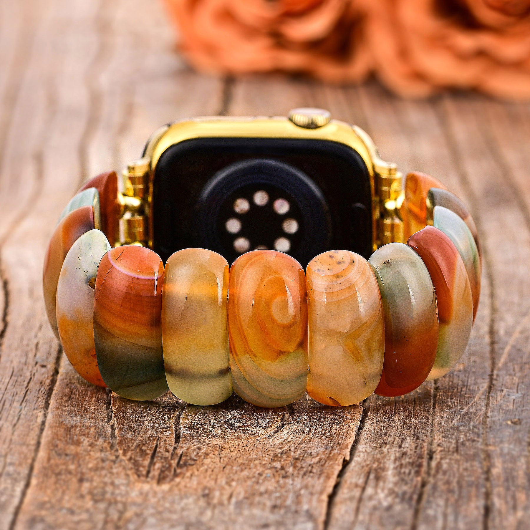 Cinturino Apple Watch in Agata D'Oro al Tramonto