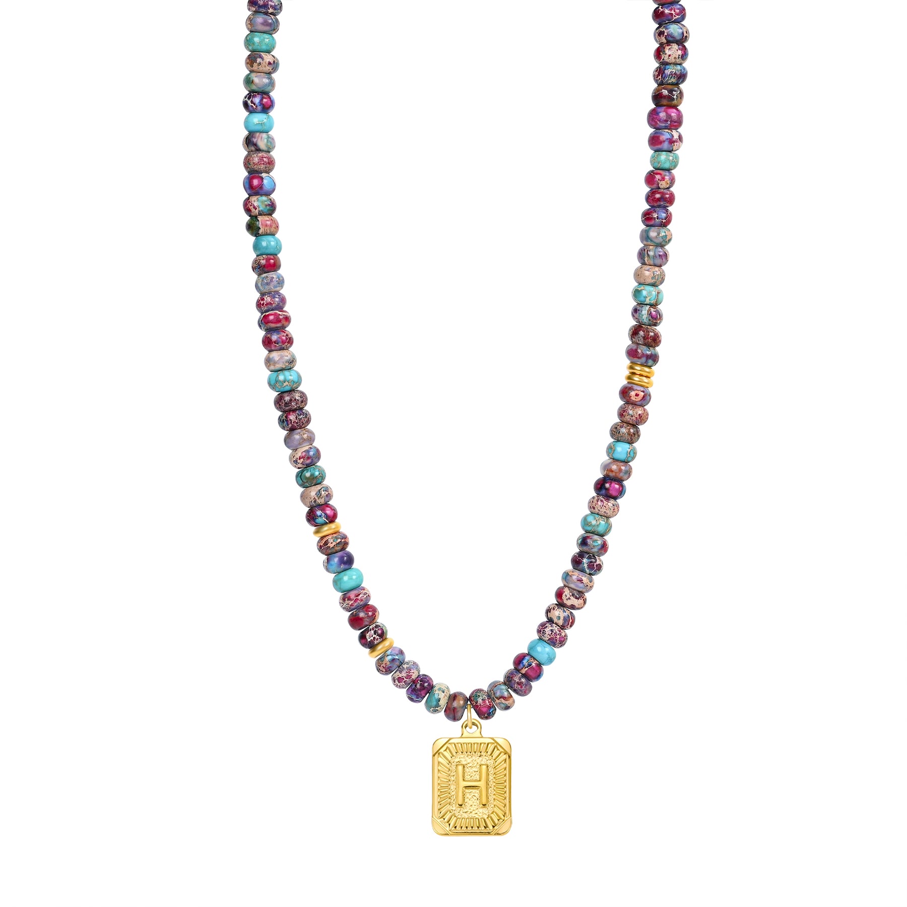 Collana a bolla con iniziale e gemma vivace