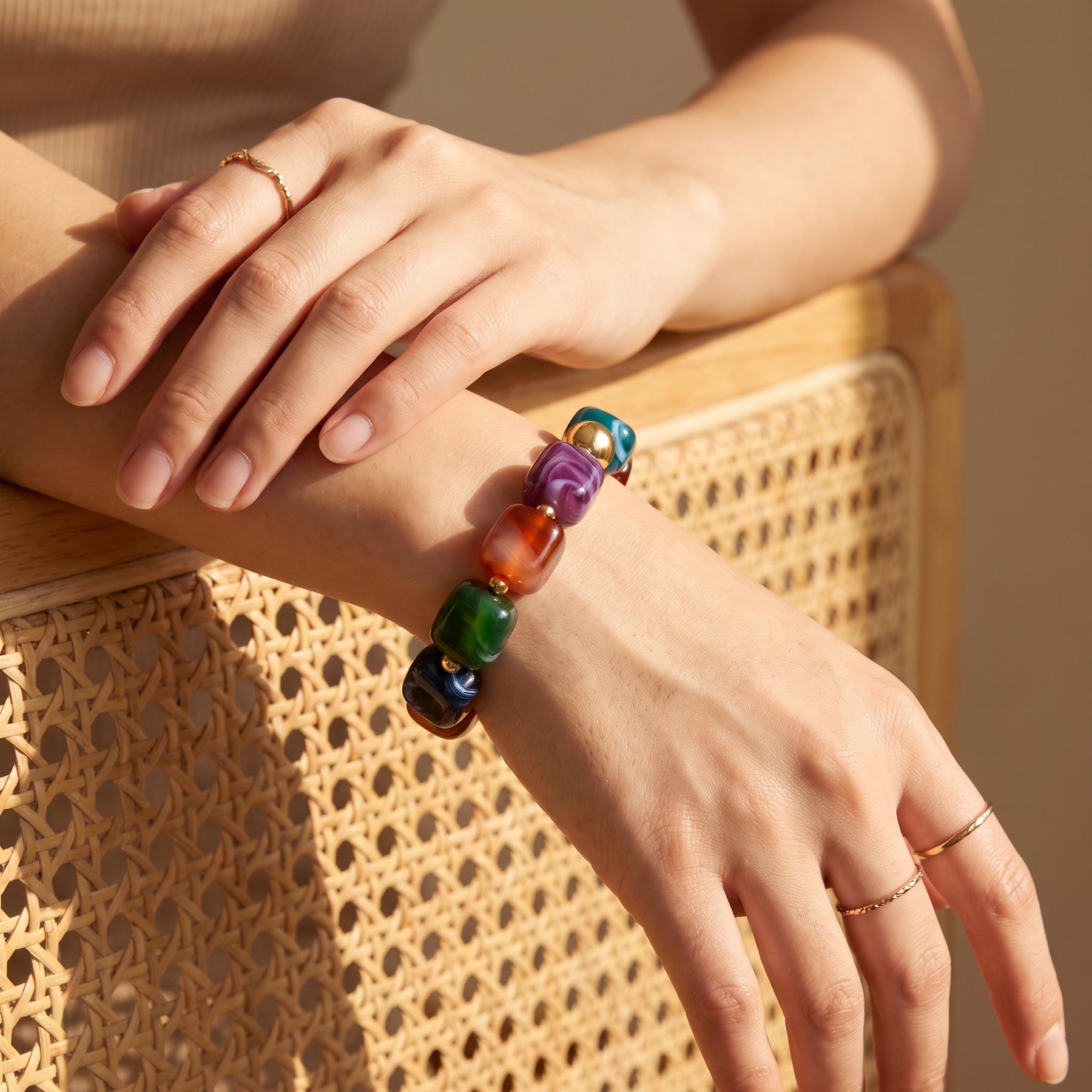 Bracciale chunky mistico arcobaleno misto
