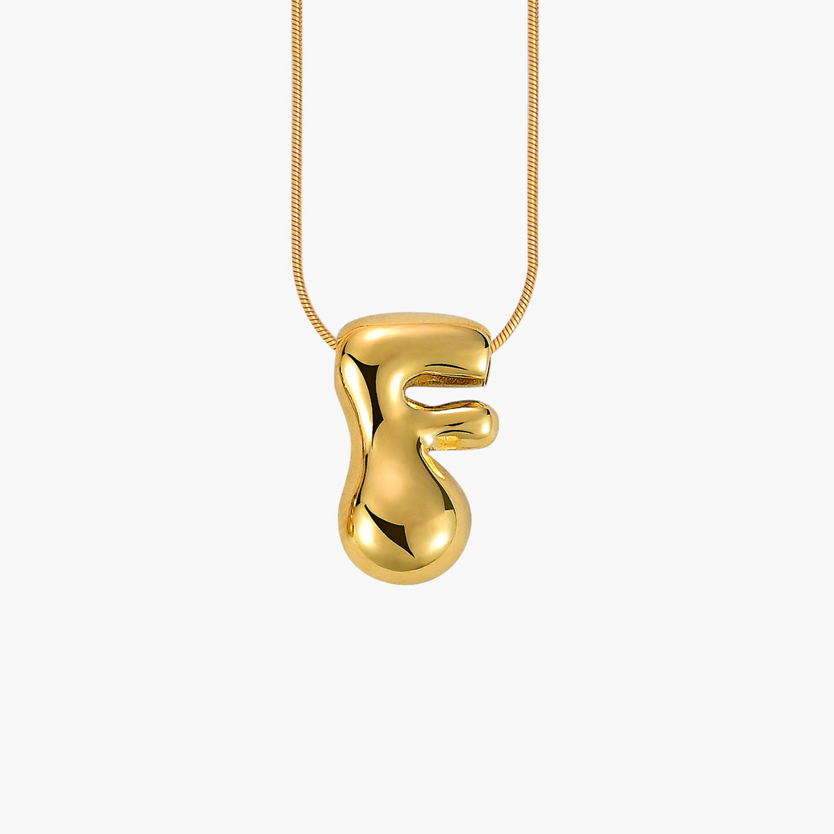 Collana con Iniziale a Lettera a Bolle Dorata