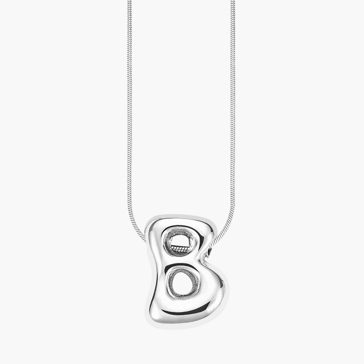Collana con Iniziale a Lettera a Bolle Argento Luminoso