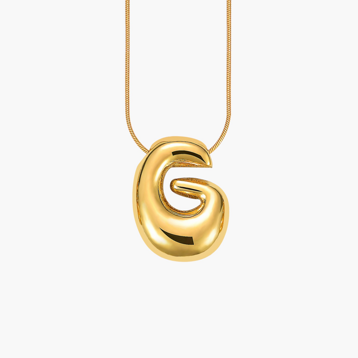 Collana con Iniziale a Lettera a Bolle Dorata
