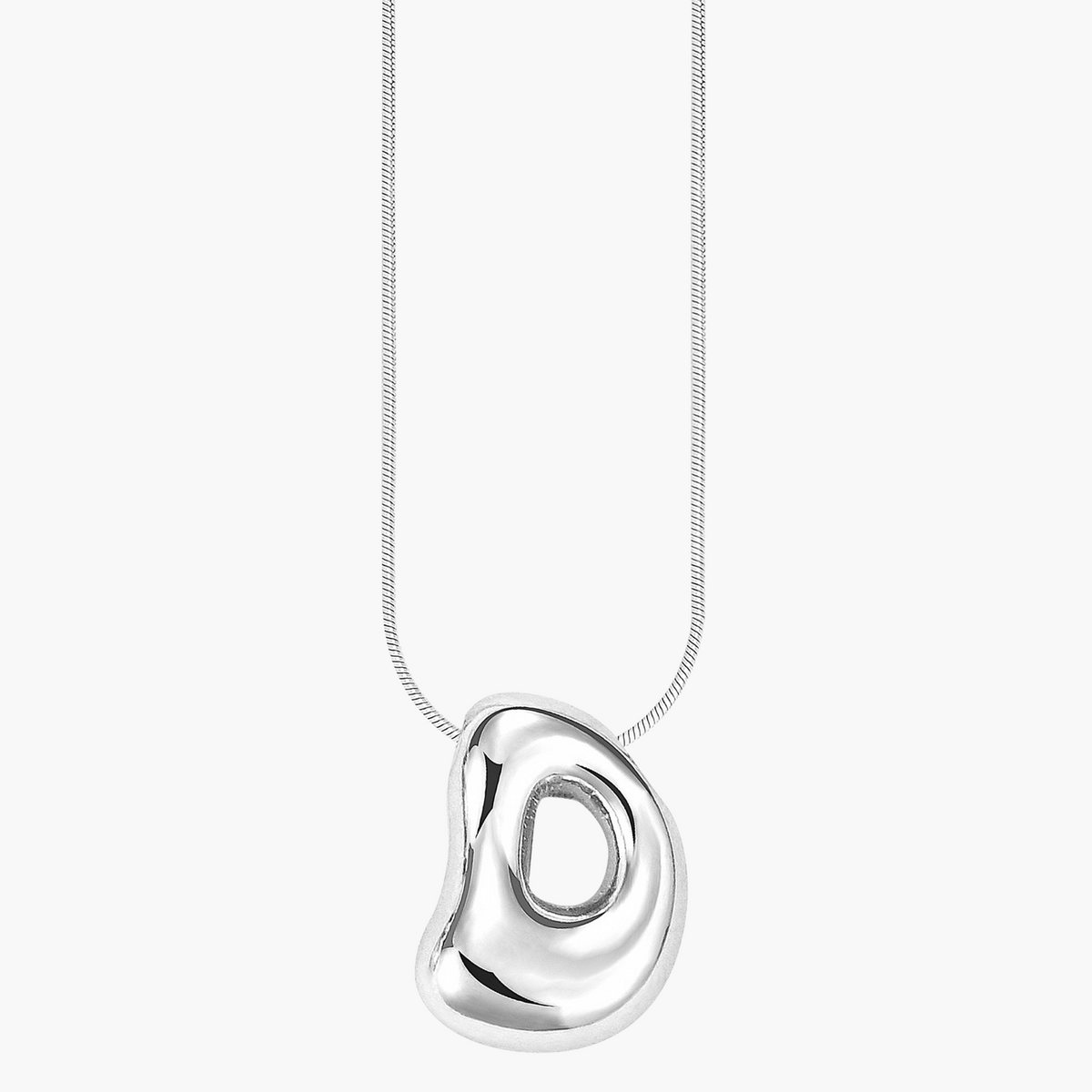 Collana con Iniziale a Lettera a Bolle Argento Luminoso