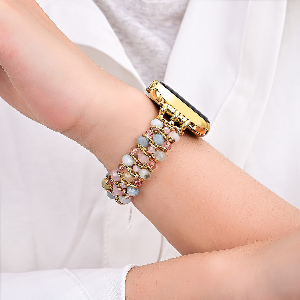 Cinturino intrecciato elasticizzato Golden Dawn per Apple Watch