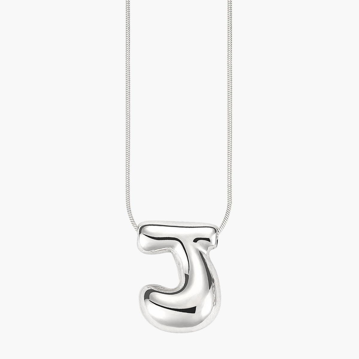 Collana con Iniziale a Lettera a Bolle Argento Luminoso