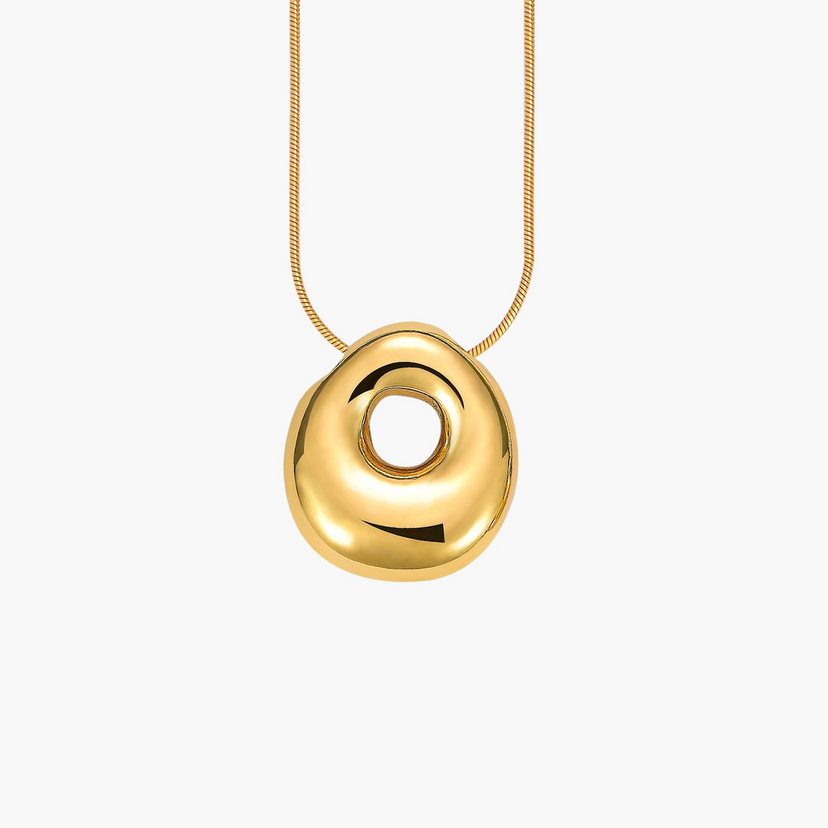 Collana con Iniziale a Lettera a Bolle Dorata