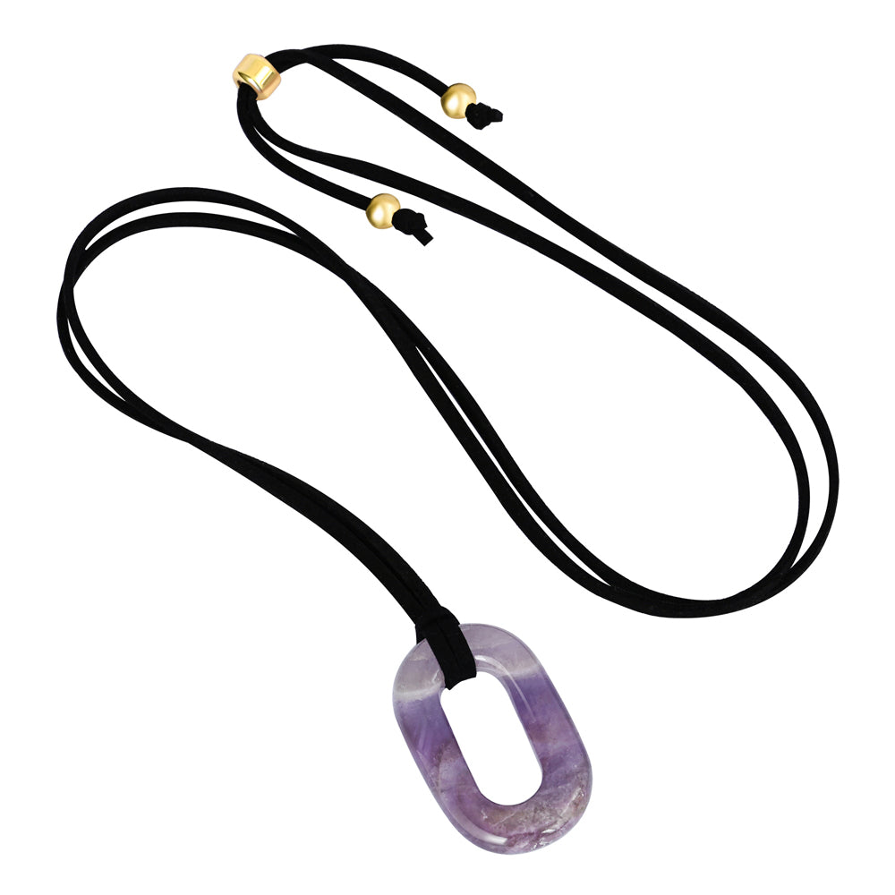 Collana Serenità Ametista Scamosciata