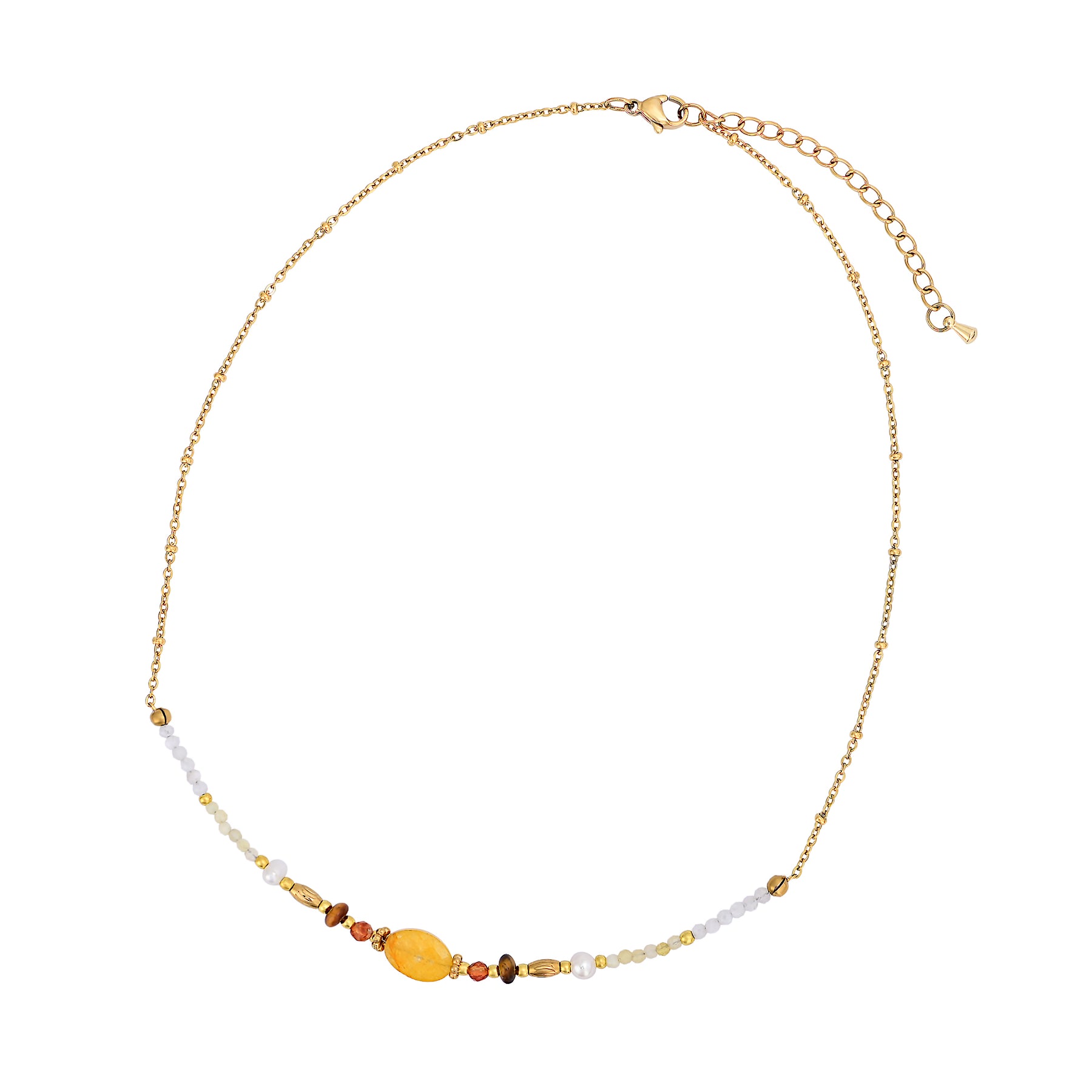 Collana con Pietra Preziosa Serenità Dorata