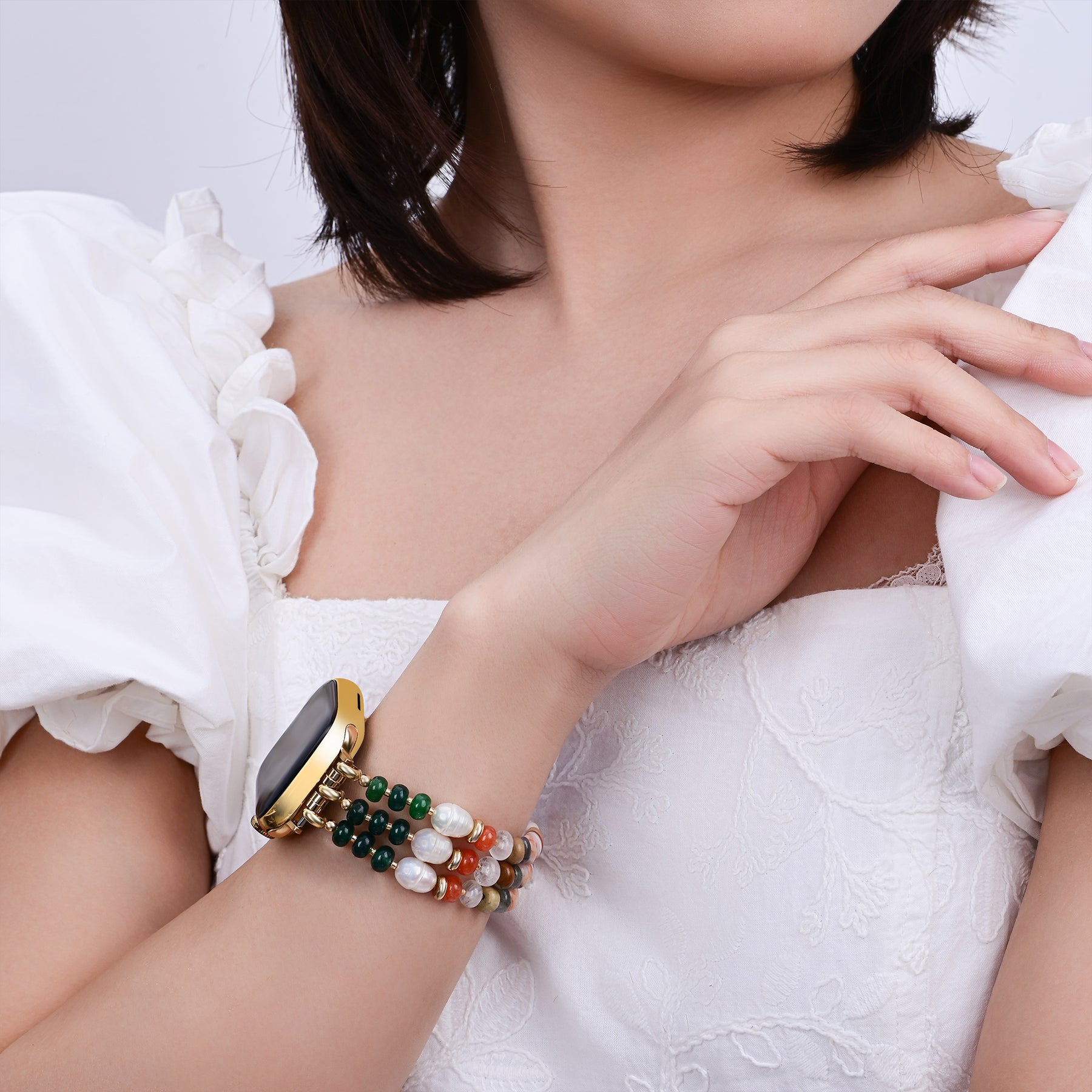 Cinturino in Pietra Naturale Corallo per Apple Watch