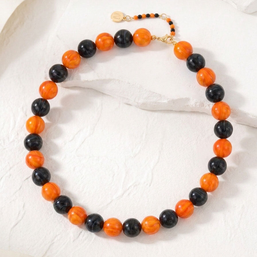 Collana chunky di Halloween Zucca di mezzanotte