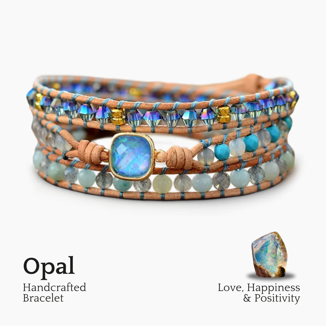 Bracciale avvolgente curativo in opale quadrato