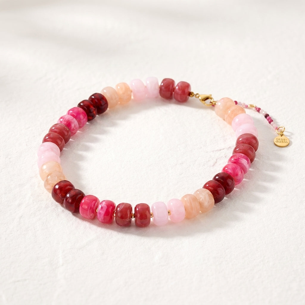 Collana vistosa color rosa-berry