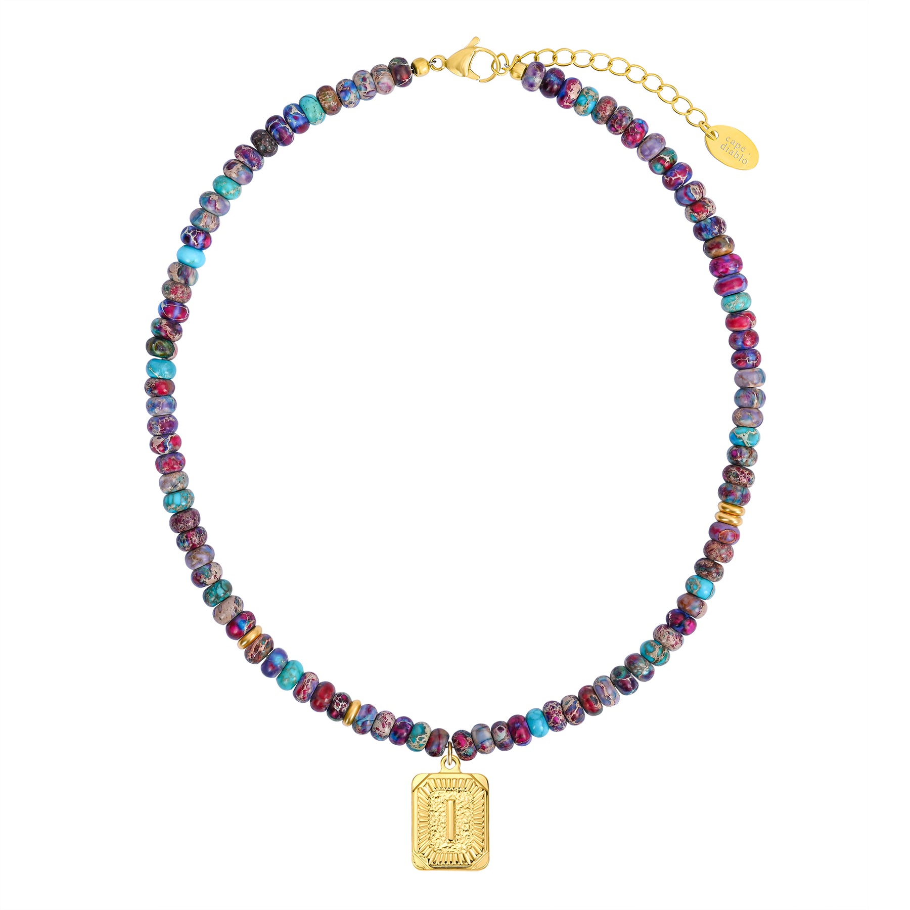 Collana a bolla con iniziale e gemma vivace