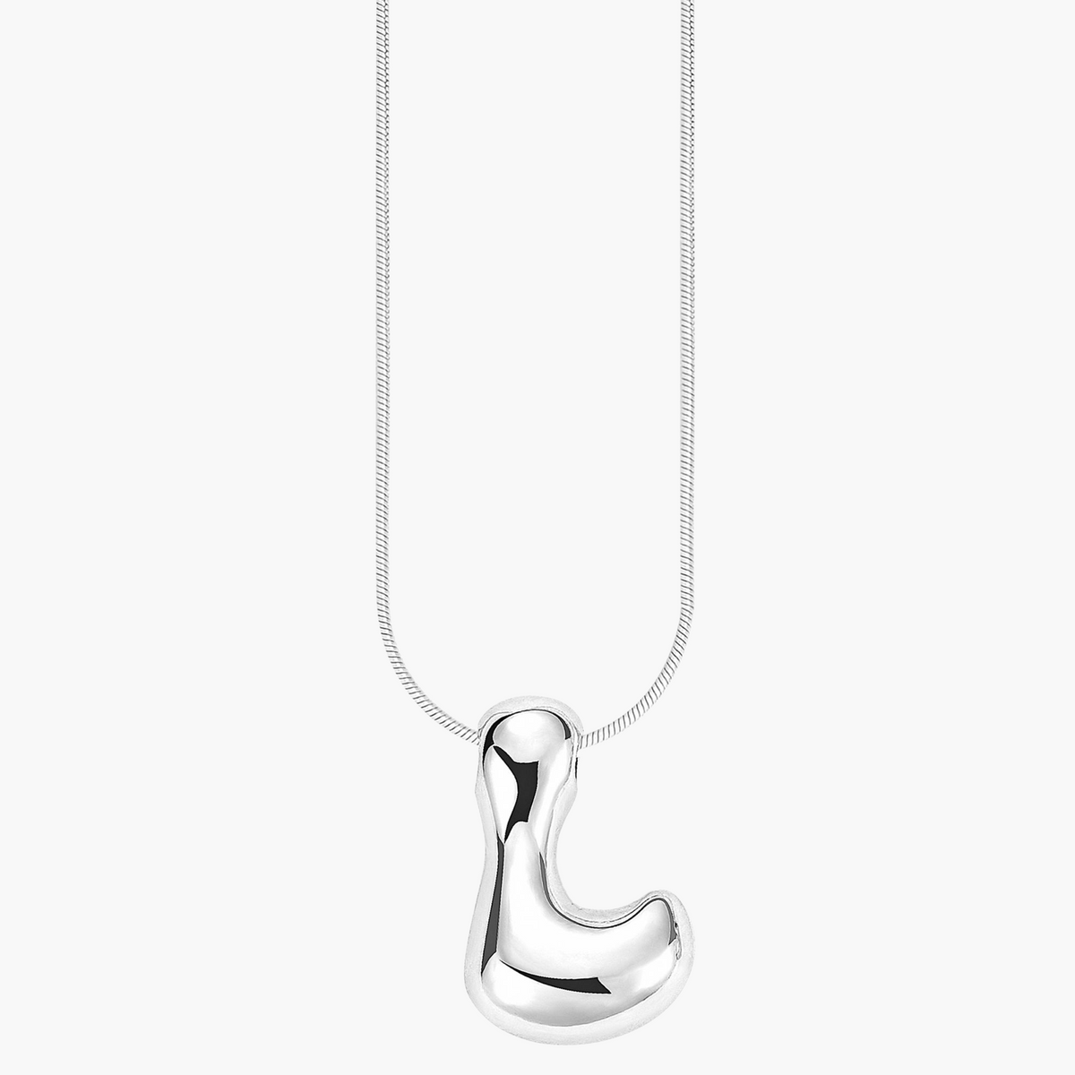 Collana con Iniziale a Lettera a Bolle Argento Luminoso