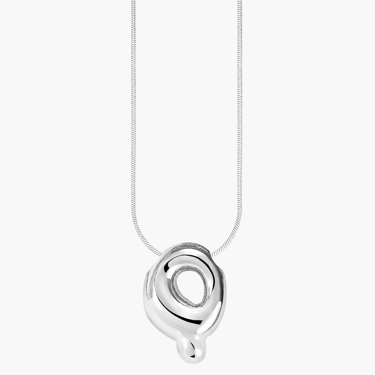 Collana con Iniziale a Lettera a Bolle Argento Luminoso