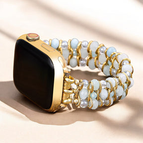 Cinturino intrecciato Apple Watch color acquamarina luminosa