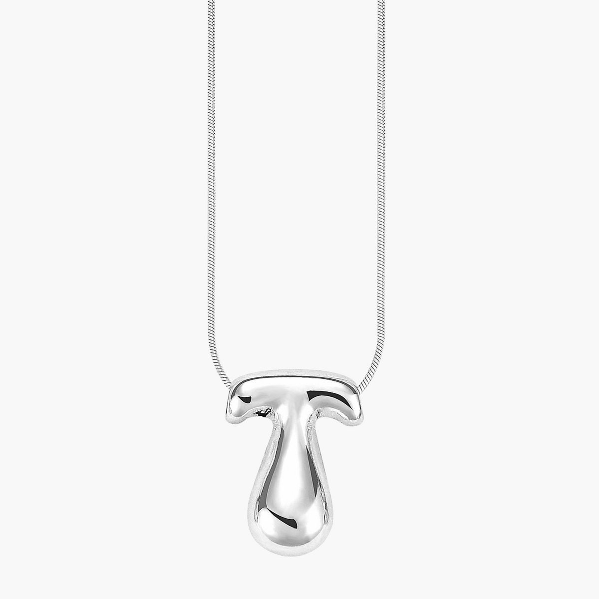 Collana con Iniziale a Lettera a Bolle Argento Luminoso