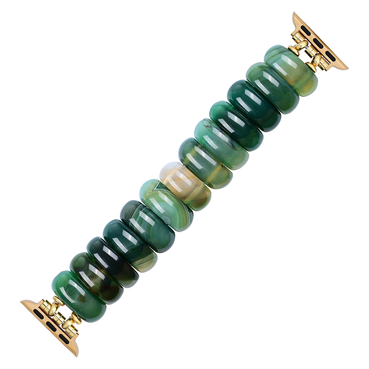 Cinturino elastico Apple Watch in agata Emerald Grove