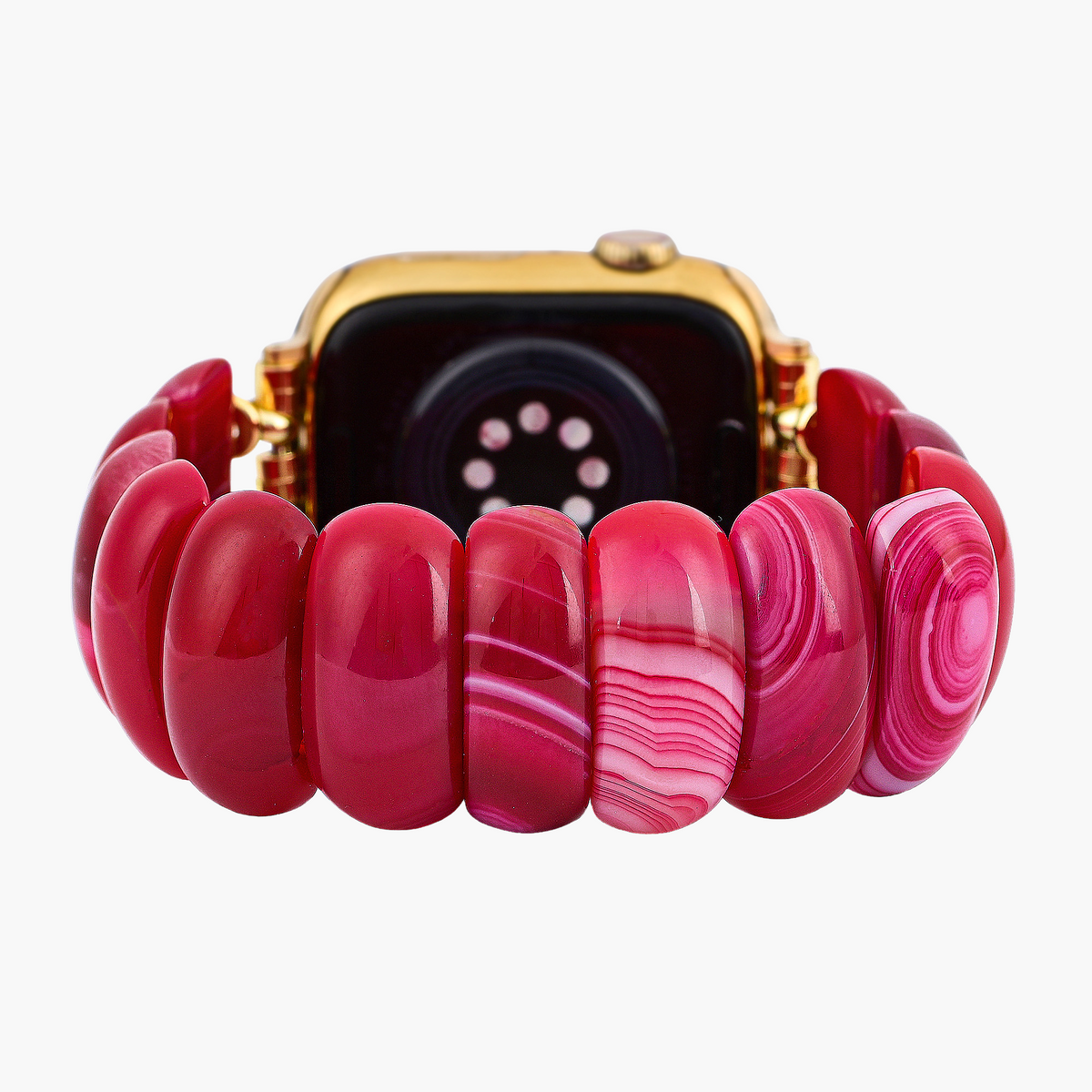 Cinturino Elasticizzato Apple Watch in Agata Mirage Cremisi