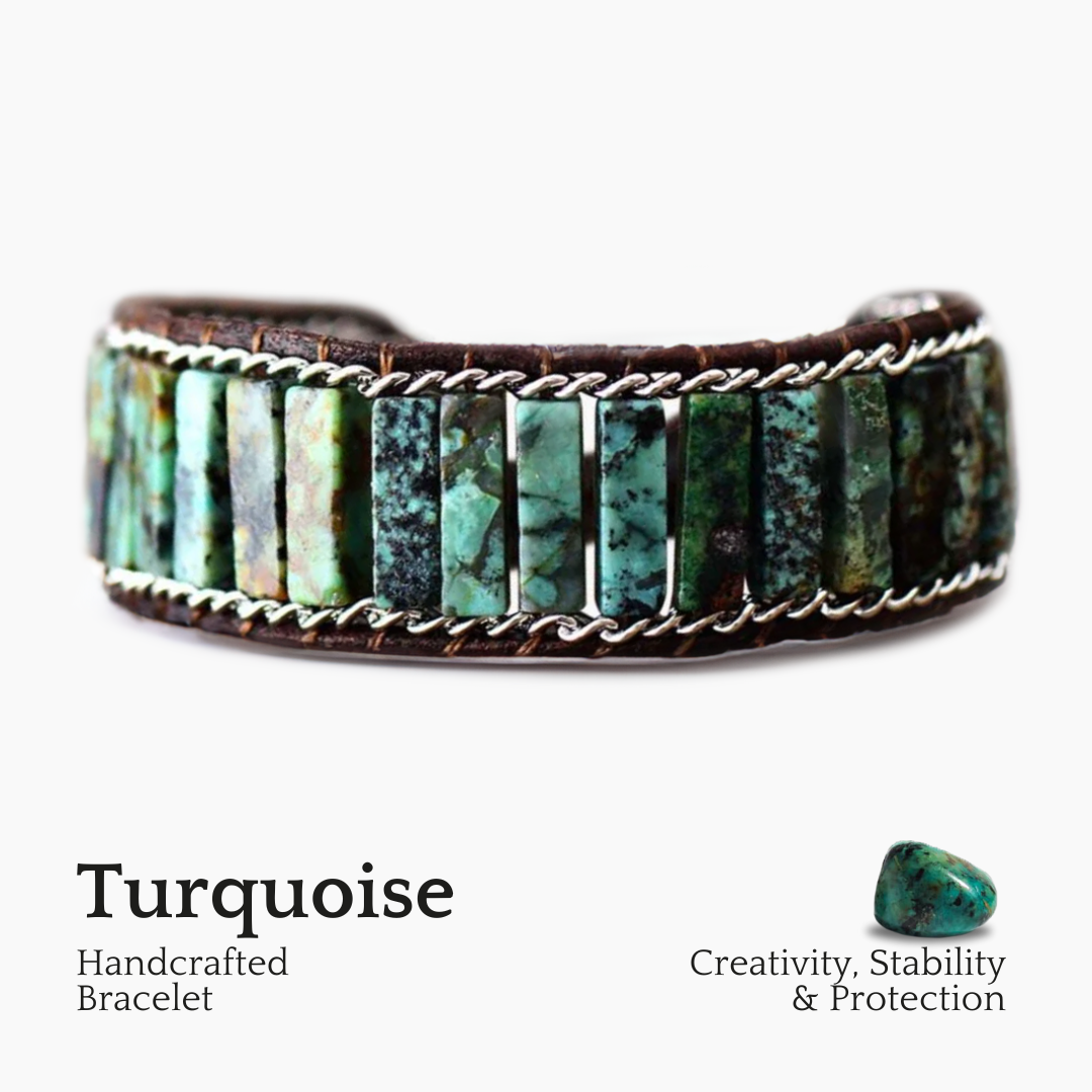 Bracciale a polsino turchese oceanico
