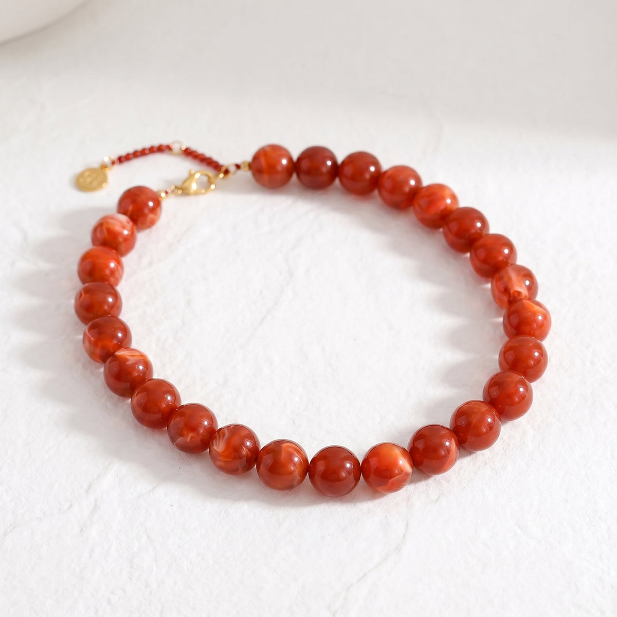 Collana spessa con perline rosse