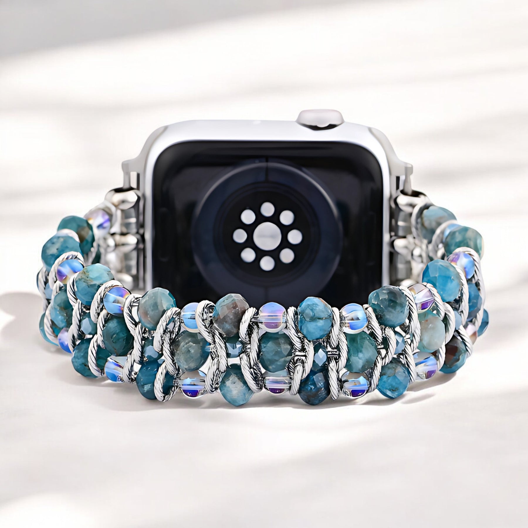 Cinturino Apple Watch Intrecciato in Azzurro Apatite