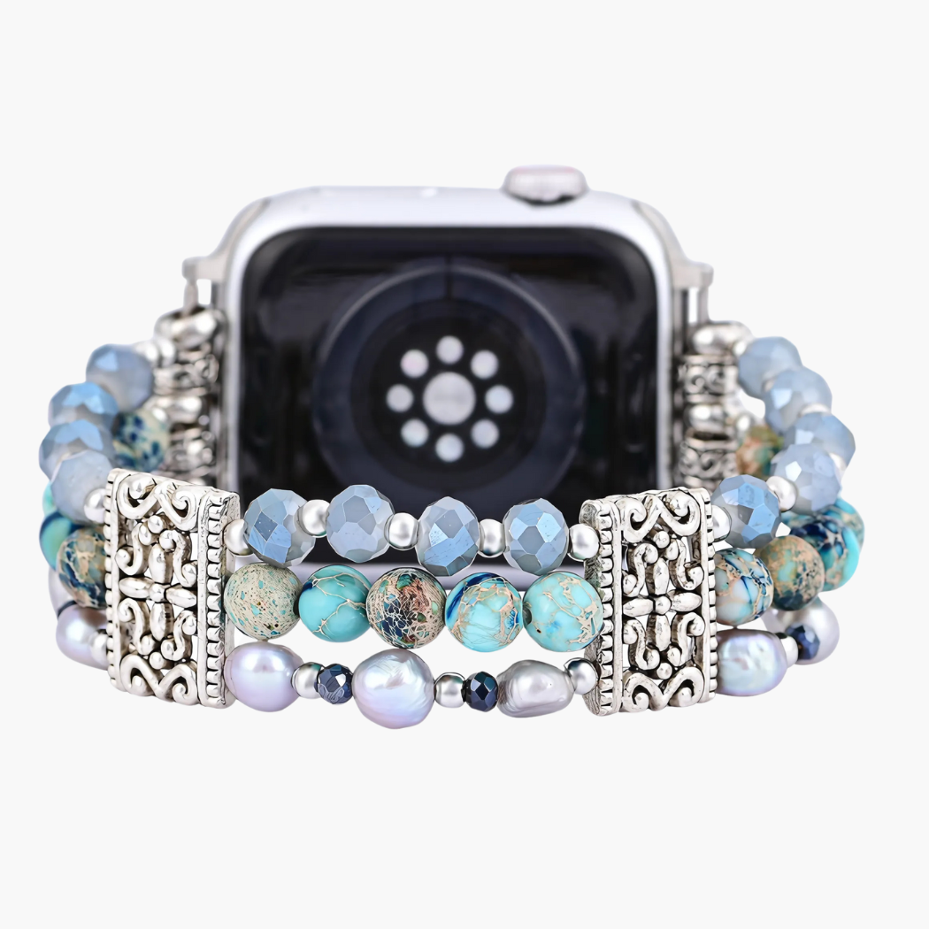 Cinturino Artigianale in Giada Nomade Elasticizzato per Apple Watch