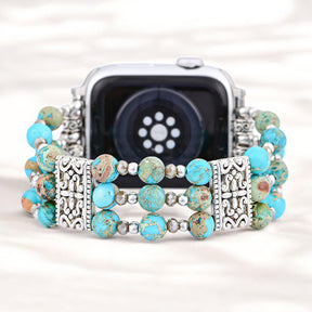 Cinturino Artigianale in Spirito Turchese Elasticizzato per Apple Watch