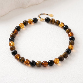 Collana Grigia con Perline Spesse