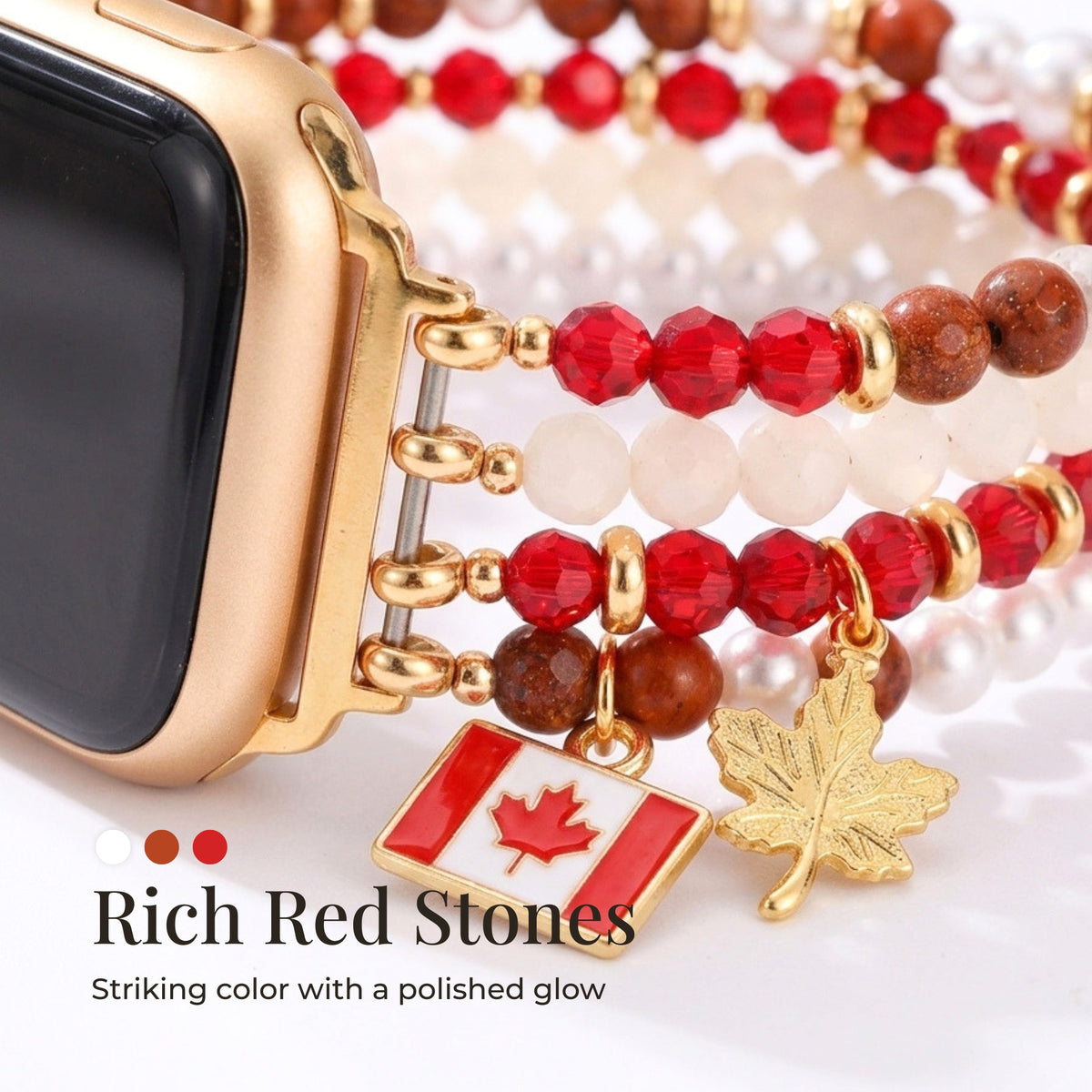Cinturino Apple Watch elasticizzato in perla d'acero canadese