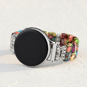 Elegante cinturino per orologio Samsung Galaxy Stretch a motivo floreale