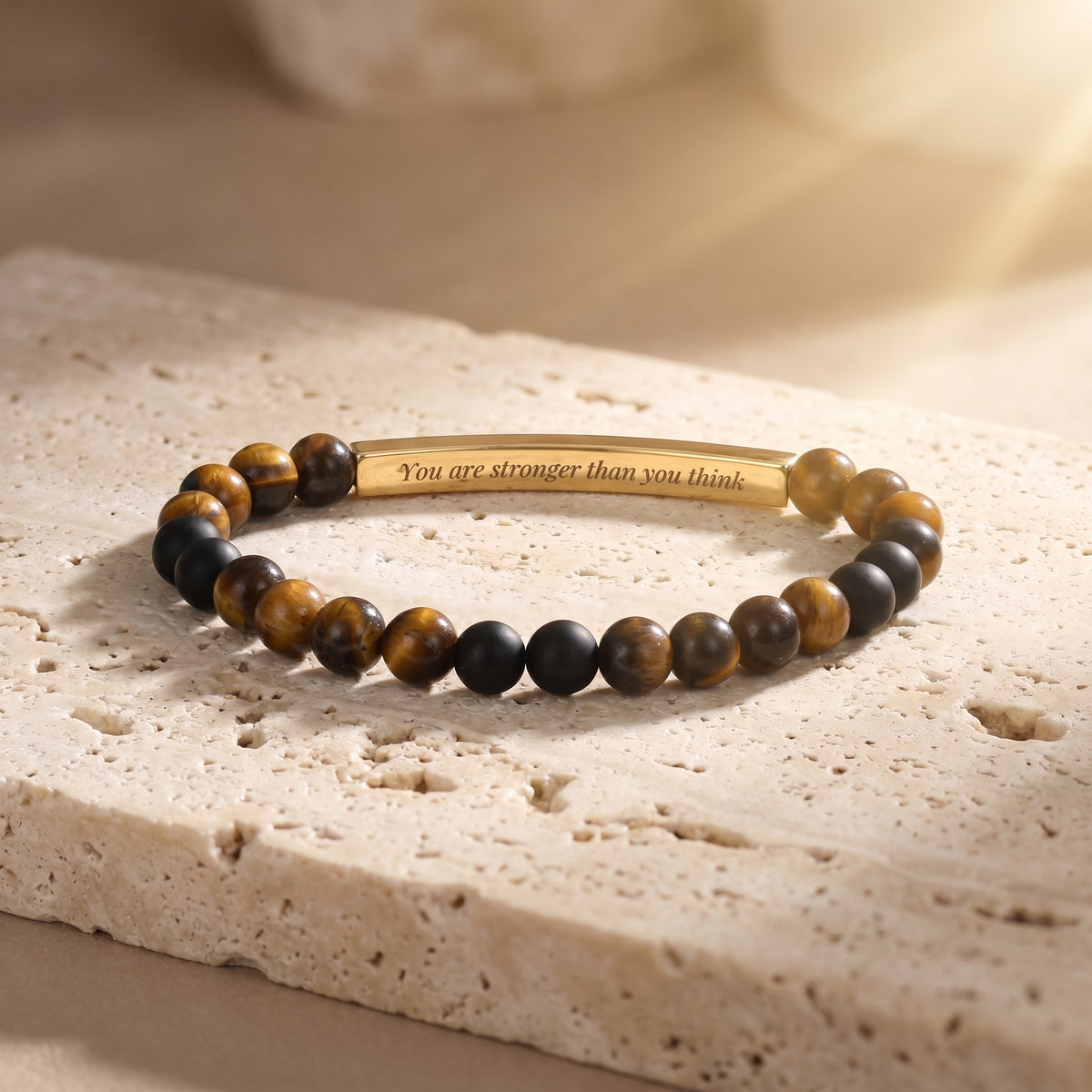 Bracciale in Pietra di Tigre Messaggio Segreto