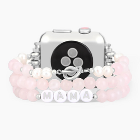 Cinturino Apple Watch elasticizzato al quarzo rosa amore materno