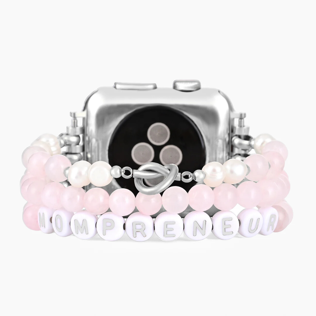 Cinturino Apple Watch elasticizzato Mompreneur al quarzo rosa
