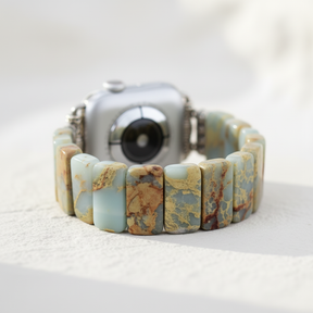 Cinturino elasticizzato Apple Watch in diaspro tibetano della Terra