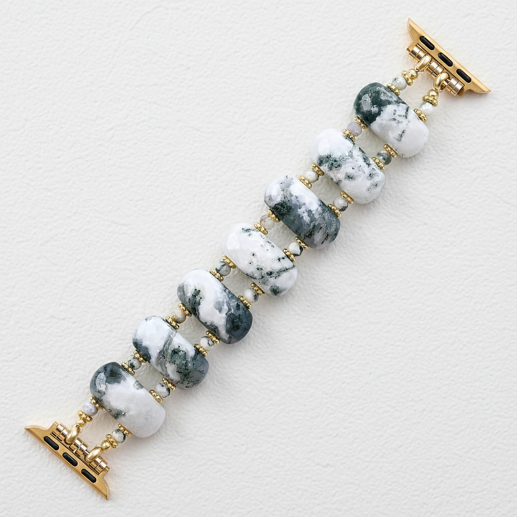 Cinturino elastico per Apple Watch in agata di foresta terra