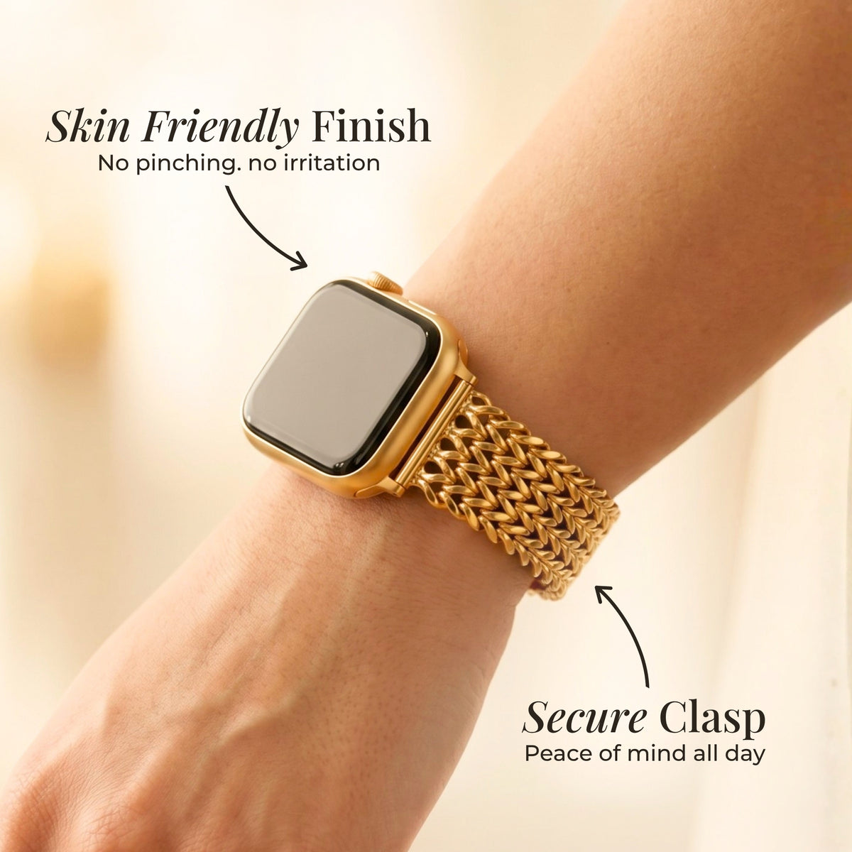 Cinturino di lusso in catena d'oro per Apple Watch