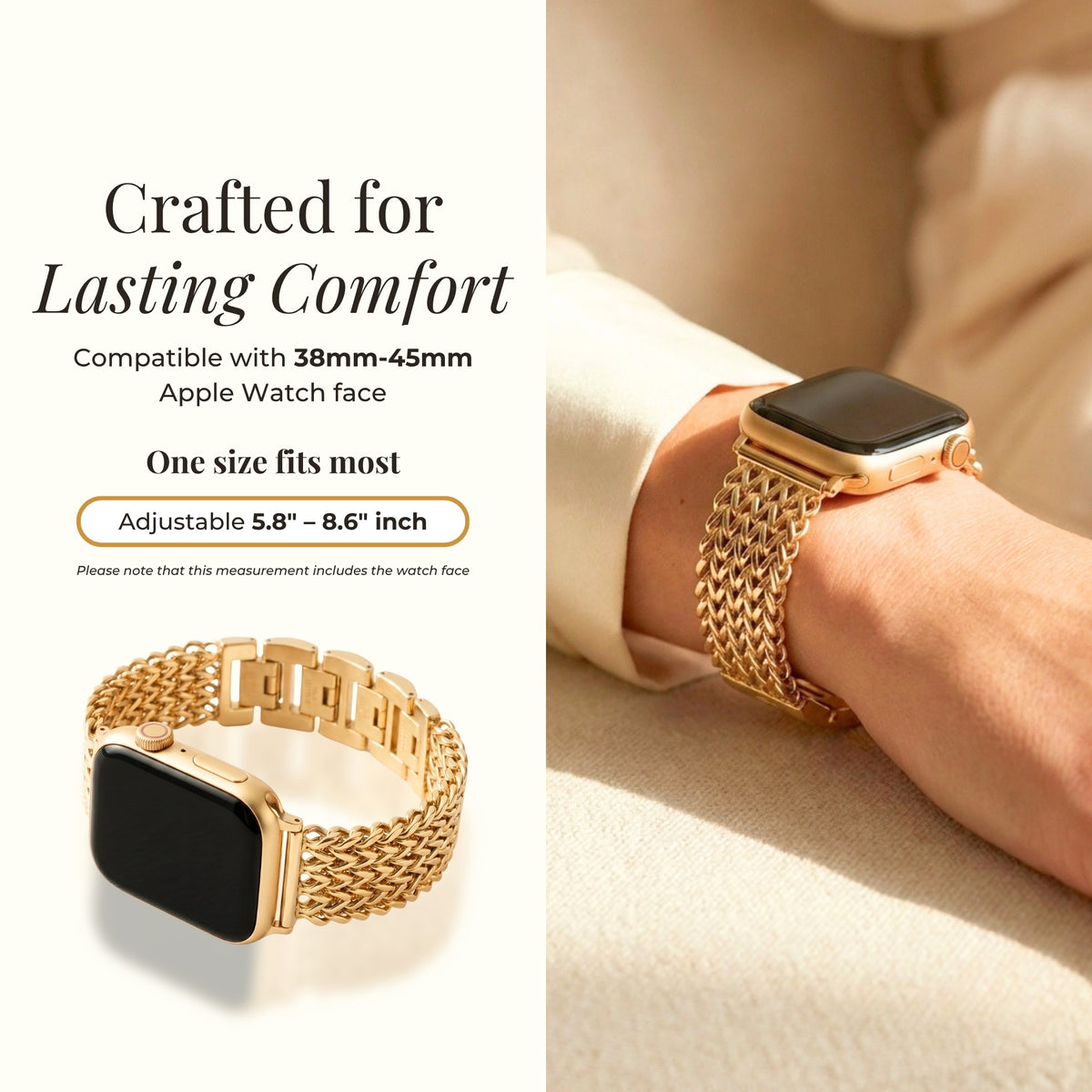 Cinturino di lusso in catena d'oro per Apple Watch