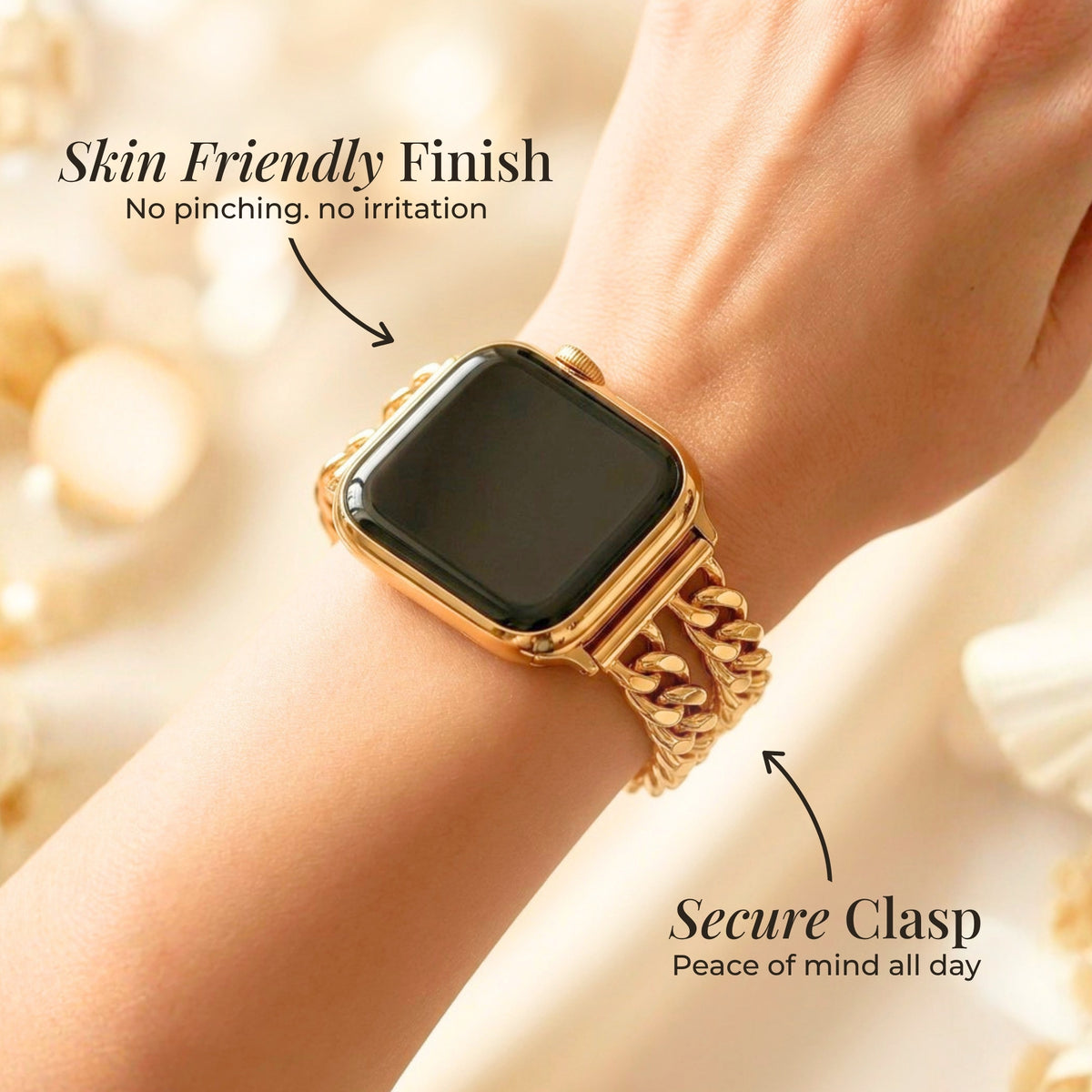 Cinturino di lusso Gold Curve per Apple Watch