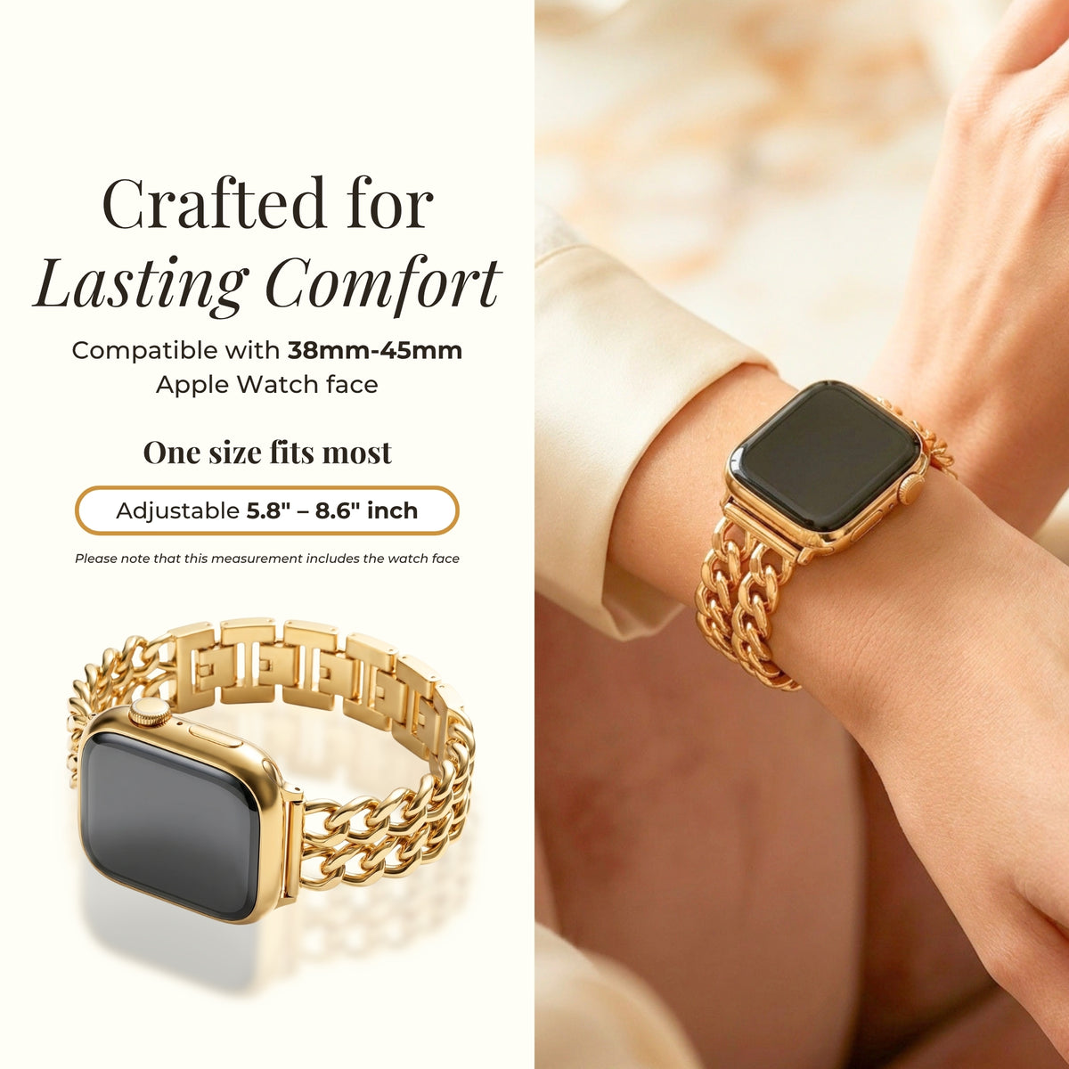 Cinturino di lusso Gold Curve per Apple Watch