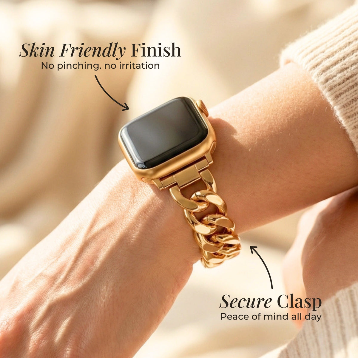 Cinturino di lusso intrecciato in oro per Apple Watch