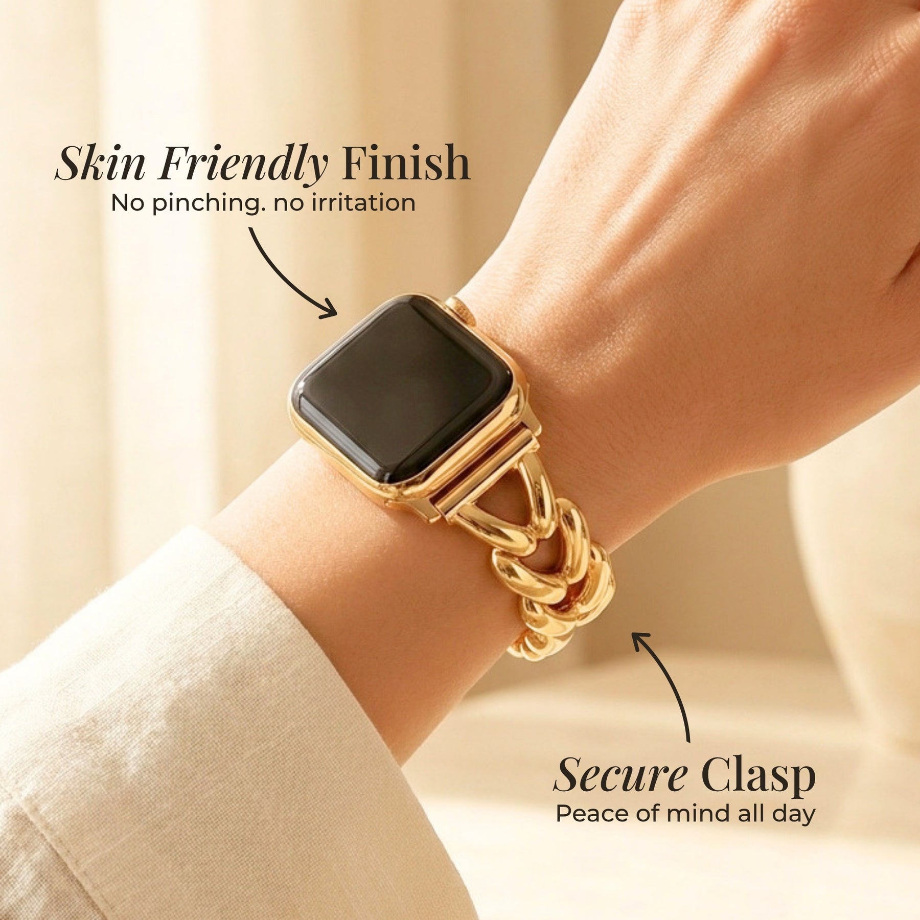 Cinturino di lusso intrecciato dorato per Apple Watch